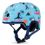 Micro Scooters | Bike/Scooter Printed Deluxe Children's Helmet | Cycling Accessories | Adjustable Headwear | Boys & Girls | 46-50cm | Dino