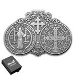 Anwlki St Benedict Medal for Car Saint Benedict Visor Clip Accessories Bless Driving Safety Religious Gift for Parent, Family, Friend, Driver (1)