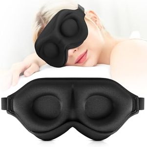 ZQQO Sleep Mask Blackout for Men Women - 3D Black Eye Mask for Sleeping as Mini Travel Essentials 100% Light Blocking Sleeping Mask with Soft Breathable Zero Eye Pressure Perfect for Side Sleepers