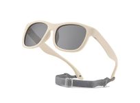 FOURCHEN Flexible Polarized Baby Sunglasses for Toddler and Infant with Strap (beige)