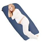 COOZLY Cotton U Premium Lyte Maternity Pillow (Navy Blue) Pack of 1, Fibre