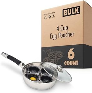 Modern Innovations Egg Poacher Pan for Perfect Poached Eggs, Nonstick Cups Poached Egg Maker Pan, Stainless Steel Easy Egg Cooker, Poaching Eggs Benedict Maker, Silicone Spatula 6 Pack