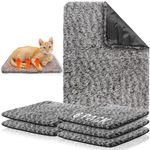 Drydiet 6 Pack Self Warming Cat Pad 18 x 24 Inch Self Heating Dog Mats Reflect Body Heat Extra Warm Thermal Pet Pad Washable Pet Crate Bed Mat Blanket for Outdoor Indoor Pet House Shelter(Grey)