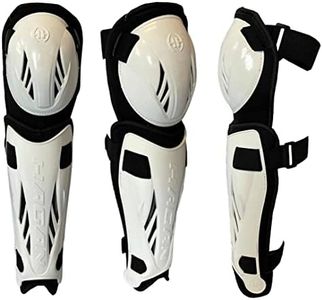 HAGAN H-5.0 Shin Pad (DEK, Street and Ball Hockey) (White: Senior 13-15 ) Black