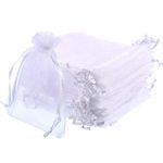 Mudder 50 x White Organza Gift Bags Wedding Party Jewellery 10 cm x 12 cm