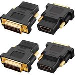 DKARDU Gold-Plated HDMI to DVI Adapter, Bi-Directional DVI Male (24 + 5) to HDMI Female Converter Adapter for Projector, HDTV, PC, TV, for PS3, for PS4 (4 Pack)