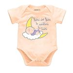 KNITROOT Nana Nani Family Special Onesies, Unisex Baby Kids Cotton Lycra Envelope Neck Half Sleeve Peach Romper, Bodysuit, Sleepsuit, Nana Nani Ke Aankhon Ka Taara, 0-3 Months for Boys & Girls