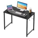 Flrrtenv 31 Inch Computer Desk, Gaming Desk with Sturdy Metal Frame and X-Shaped Design, Small Writing Table for Home Office, Modern Black