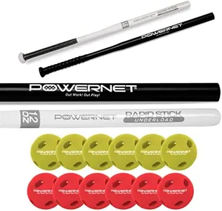 PowerNet Overload & Underload Training Baseball Bat Bundle, Baseball Training Equipment for Improved Speed, Power & Coordination (2 Bats + 12 Balls)