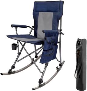 Scizor Oversized Folding Rocking Camping Chair, Padded Outdoor Rocker, Portable Outdoor Chair for Patio, Garden, Lawn, Supports (Blue)