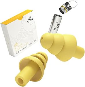 Shush Biker Earplugs - Motorrad Ohrstöpsel - Abschirmung gegen Windgeräusche für Motorradfahrer - Gehörschutz mit keramischem Filter (SNR 24 dB) - 365 mal wiederverwendbar Lichtgelb