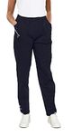 URBAN STITCH Womens Trouser Casual Wear Elasticated High Waist Pants Light Weight Straight fit Stretchy Trousers (16, Navy Blue)
