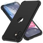 ORETECH for iPhone 11 Case, with [ 2 x Tempered Glass Screen Protector] 360 Shockproof Heavy Duty Protection Ultra Thin Hard PC Silicone TPU Rubber Bumper Cover for iPhone 11(2019) - Black