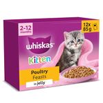 Whiskas Junior Poultry Selection in Jelly 48 x 85 g Pouches, Kitten Cat Food, Pack of 4 (12 x 85 g)