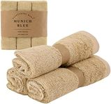 Munich Blue Premium Luxury Baby Wash Cloth (3-Pack) - Super Soft, Absorbent Cotton & Bamboo Baby Wipes for Face & Body - Gentle on Sensitive Skin Travel Convenient - 25x25cm