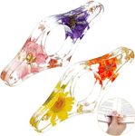 WADY 2 Pieces Dried Flower Resin Book Page Holder Transparent Thumb Ring Handmade Personalized Flower Resin Bookmark Reading Accessories Gift for Teachers Book Lovers Literary (Fresh Style)