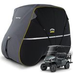 Rosefray Golf Cart Cover 420D Waterproof Innovative 360° Windproof Design, Fits for Club Car, EZgo, Yamaha, and More 2+2/4 Passenger Golf Cart - Black/Gray