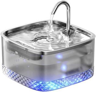 Cat Water Fountain for Drinking, Faucet-Shaped 75oz/2.2L Pet Drinking Fountain for Cats, Automatic Cat Dog Water Fountain Super Silent, Built-In Led Light, Activated Carbon Filter, Multiple Pets