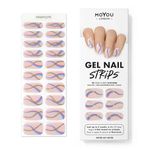 MOYOU LONDON Semi Cured Gel Nail Strips - 20 Pcs. Nail Wraps for Salon-Quality Manicure - Works with Any UV Nail Lamp - Easy to Apply, Trim, & Remove Gel Nail Stickers