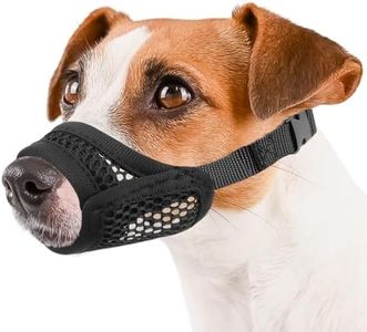 Mayerzon Mesh Muzzle for Small Medium Dogs Anti-Biting, Focus on Short Snout Dogs, Opening Front Muzzle for Jack Russell Terrier Dachshund, Breathable Fabric, Allow Panting, for Grooming Vet Visits
