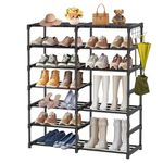 Allucky Metal Shoe Rack Organizer,7 Tiers 24-30 Pairs Free Standing Shoe Shelf,Tall Boots Organizer Shoe Storage for Bedroom,Garage, Wall,Entryway,Closet