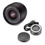 Samyang AF 12mm F2.0 E Lens + Lens Station for Sony E - Auto Focus APS-C Wide Angle Fixed Focal Length Lens for Sony E Mount APSC, for Sony Cameras, Black