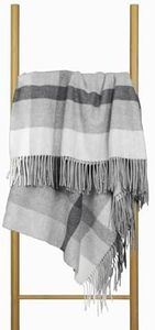 Nostra Andora Bedspread 140 x 200 cm, Grey | Picnic Blanket | Soft Merino Wool Blanket with 10% Cashmere | Warm Sofa Cuddly Blanket | Merino Blanket for Couch, Camping Sofa | Couch Blanket with