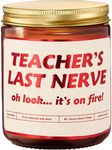 Teacher Gifts for Women - Teacher's Last Nerve Lavender Vanilla Scented Candle for Teachers ; Funny Thank You Teacher Appreciation Gift for Christmas ; School Teacher Candle; Teacher Day Present