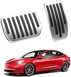 Arcoche Pedal Pad Cover for Tesla Model 3 & Y Non-Slip Brake Accelerator Foot Pedal Accessories 2016-2025(Silver)