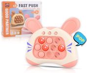 2023 Upgraded Handheld Quick Push Game for Kids 6-12, Sensory Fidget Toys for Kids 8-12, Party Favors Puzzle Pop Bubbles Birthday Gifts for 6 7 8 9 Year Old Boys Girls Teens Adults (Bunny-Pink)