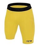 TCA Men's SuperThermal Compression Base Layer Thermal Under Shorts - Sonic Yellow, L