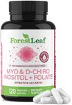 ForestLeaf Myo-Inositol & D-Chiro Inositol with Folate Supplement - 40:1 Ratio 2000mg Myo and D-Chiro Inositol Capsule