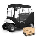 10L0L Golf Cart Driving Enclosure for 2 Passenger roof fits EZGo TXT - All Weather - Black