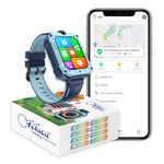 FETACA® 4G GPS Tracker Smartwatch for Kids - Blue | Safety & Connectivity and Fun in One Stylish Smartwatch | Live Location Tracking | Video/Voice Calling | Activity Tracking | Geo-Fence Safety Zones