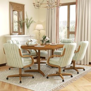 Chromcraft 7-Piece Table Set for 6, Expandable Table with 6 Chairs Table and Chairs Set for Kitchen Room (Alden Garden)