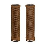 Funn Holeshot Mountain Bike Grips With Single Lock On Clamp, Lightweight And Ergonomic Bike Handle Grips With 22 mm Inner Diameter, Hardened End Bicycle Handlebar Grips For MTB/BMX (Brown)