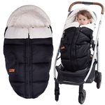 KZ Dotnz Universal Stroller Footmuff Sack, Front Panel Removeable Multifunction Stroller Bunting Bag, Cosy Toes Fleece Lined Stroller Sleeping Bag Fit for Most Stroller, Pram, Jogger, Pushchair