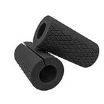 Grip Fat Bar,Dumbbell Fat Barbell Grip, Thick Bar Grips for Weightlifting Fitness Bar Handle Silicone Non-Slip Protective Pad,1 Pair of Black