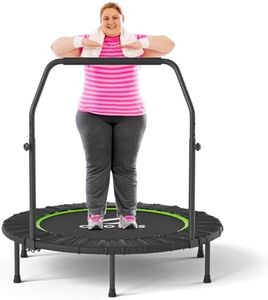 CLORIS 40" Foldable Fitness Trampoline,Rebounder with Adjustable Foam Handle Indoor/Outdoor Fitness Body Exercise Max Load 400 lbs
