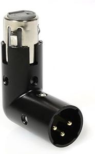 LyxPro XLR Angle Adapter Dual Male and Female can be positioned to 4 Different Angles Right Left and 90 Degree Great for Mixers that Interfere with Other Applications
