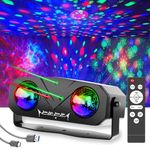 Disco Lights,Party Lights Sound Activated with Roating Disco Ball,Star Projection,Ocean Light,3 Lens Light Pattern Show for Party DJ KTV Club Christmas Festival Gifts