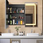 APRILSOUL 36X30 Inch Silver Bathroo