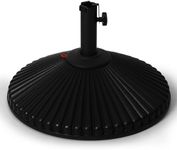 Abba Patio Umbrella Base, Round Sunburst Outdoor Umbrella Stand, Table Market Yard Umbrella, Adjustment Knob, 50.7 lbs, Black