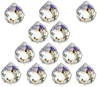 12 Pcs Crystal Ball Prism Suncatcher Rainbow Pendants Maker, 30mm Clear Glass Crystal Ball Prism,Hanging Crystals Prisms for Windows,for Feng Shui,for Home,Office,Garden Decoration