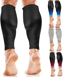 aZengear Calf Sleeves for Men & Women (20-30 mmHg) - Calf Support - Compression Calf Guards - Leg Sleeves for Torn Muscle - Shin Splints Brace (Pair) - Black XXL