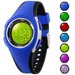 GUUMUXIN Children's Watch, 7-Colour Children's Watch Boys Girls, 50 M Waterproof Sports Outdoor Digital Watch Children with Alarm Clock/Stopwatch / 12-24H Watch for Junior Teenagers Kids Watch