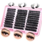 Fluffy Lash Clusters Thick Volume Lash Extension 10-18mm Cluster Eyelash Extensions DIY Individual Lashes Wispy at Home Pestañas Pelo a Pelo by ALPHONSE (60D+80D+100D, 300pcs)