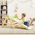 BanaSuper Children Foldable Climbing Triangle Set with Ramp, Kids Montessori Developmental Toy, Toddler Jungle Gym Play Set Indoor Playground Toy