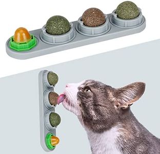 SINROBO Catnip Ball for Cats Wall, 4 Pack, Silvervine Balls, Edible Toys, Lick Safe Healthy Kitten Chew & Teeth Cleaning Dental Toys, Wall Treats (Grey)