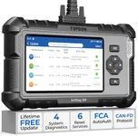 TOPDON AD500 OBD2 Scanner Car Code Reader Scan Tool, Engine ABS SRS Transmission Diagnostics Tool, FCA AutoAuth, CAN FD Protocol, Oil/Throttle/SAS/TPMS/BMS/EPB Reset Car Scanner, Free Upgrade for DIY